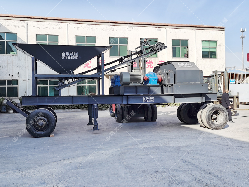 2PG1200x800大型移動(dòng)式對輥破碎機(jī)發(fā)貨 破碎石灰石