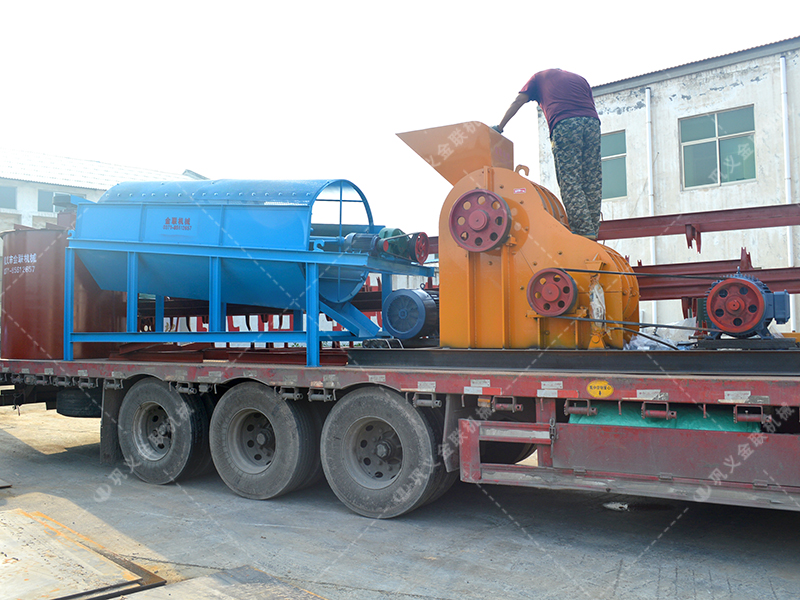 86雙級(jí)粉碎機(jī)生產(chǎn)線發(fā)貨圖片_發(fā)往廣西百色_破碎篩分金礦石